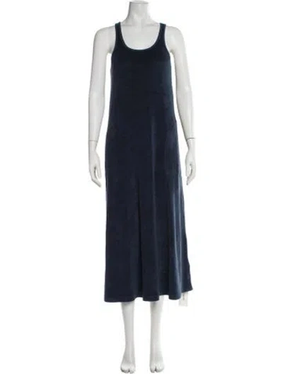 Pre-owned Suzie Kondi Crew Neck Long Dress In Blue