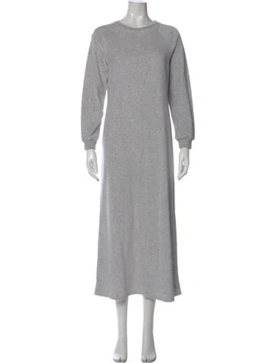 Pre-owned Suzie Kondi Crew Neck Long Dress In Gray