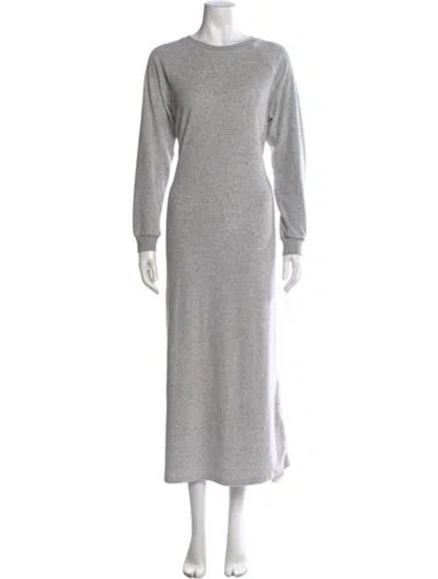 Pre-owned Suzie Kondi Crew Neck Long Dress In Gray