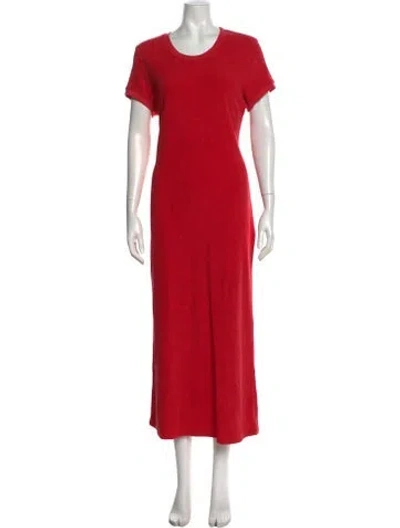 Pre-owned Suzie Kondi Crew Neck Long Dress In Pink