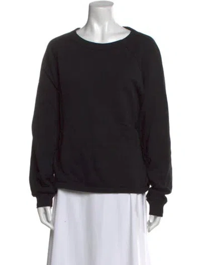 Pre-owned Suzie Kondi Crew Neck Long Sleeve Sweatshirt In Black