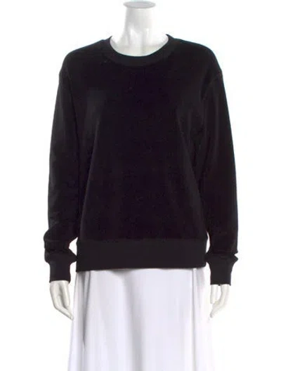 Pre-owned Suzie Kondi Crew Neck Long Sleeve Sweatshirt In Black