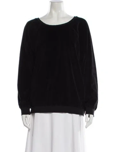 Pre-owned Suzie Kondi Crew Neck Long Sleeve Sweatshirt In Black