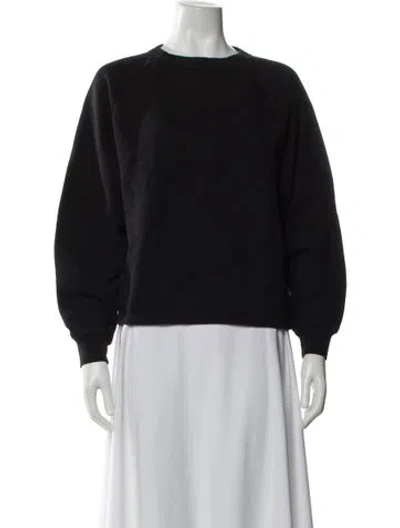 Pre-owned Suzie Kondi Crew Neck Long Sleeve Sweatshirt In Black