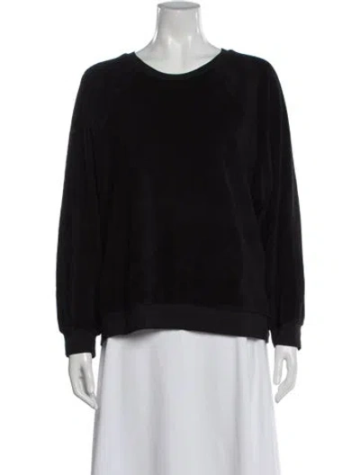 Pre-owned Suzie Kondi Crew Neck Long Sleeve Sweatshirt In Black
