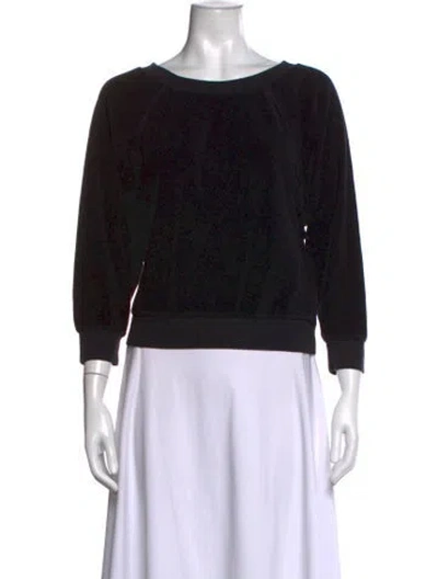 Pre-owned Suzie Kondi Crew Neck Long Sleeve Sweatshirt In Black