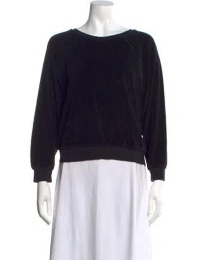 Pre-owned Suzie Kondi Crew Neck Long Sleeve Sweatshirt In Black