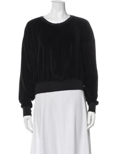 Pre-owned Suzie Kondi Crew Neck Long Sleeve Sweatshirt In Black