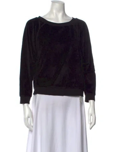 Pre-owned Suzie Kondi Crew Neck Long Sleeve Sweatshirt In Black