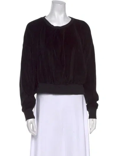 Pre-owned Suzie Kondi Crew Neck Long Sleeve Sweatshirt In Black