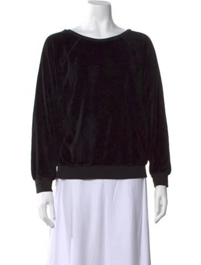 Pre-owned Suzie Kondi Crew Neck Long Sleeve Sweatshirt In Black