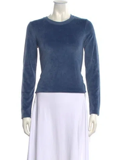 Pre-owned Suzie Kondi Crew Neck Long Sleeve Sweatshirt In Blue