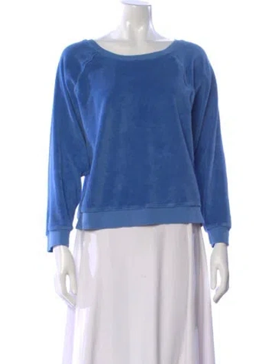 Pre-owned Suzie Kondi Crew Neck Long Sleeve Sweatshirt In Blue