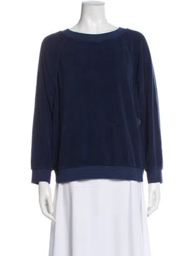 Pre-owned Suzie Kondi Crew Neck Long Sleeve Sweatshirt In Blue