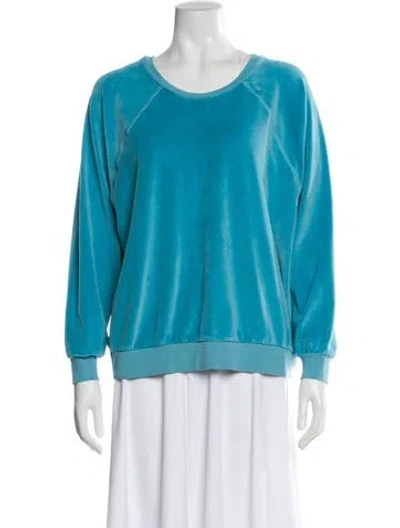 Pre-owned Suzie Kondi Crew Neck Long Sleeve Sweatshirt In Blue