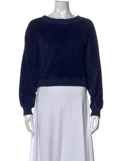 Pre-owned Suzie Kondi Crew Neck Long Sleeve Sweatshirt In Blue