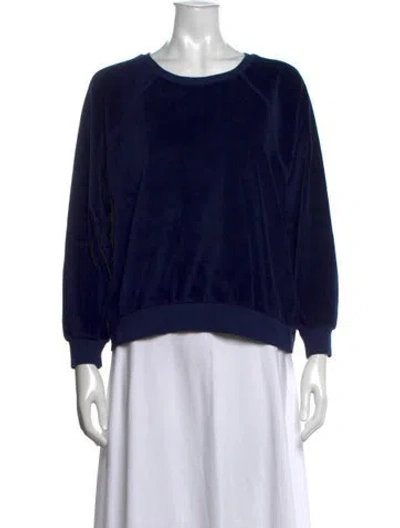Pre-owned Suzie Kondi Crew Neck Long Sleeve Sweatshirt In Blue