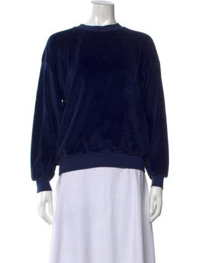 Pre-owned Suzie Kondi Crew Neck Long Sleeve Sweatshirt In Blue