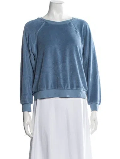 Pre-owned Suzie Kondi Crew Neck Long Sleeve Sweatshirt In Blue