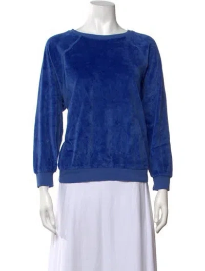 Pre-owned Suzie Kondi Crew Neck Long Sleeve Sweatshirt In Blue