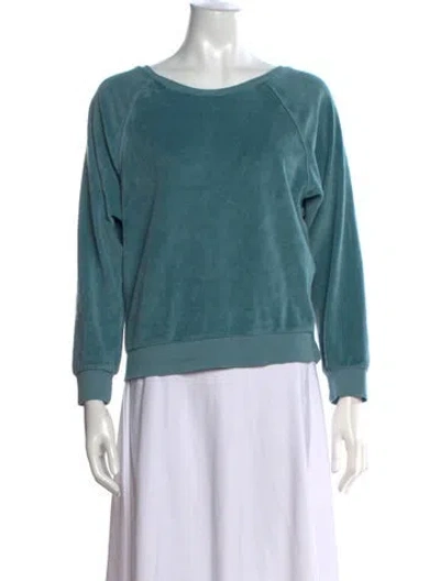 Pre-owned Suzie Kondi Crew Neck Long Sleeve Sweatshirt In Blue