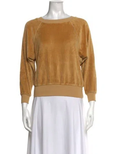 Pre-owned Suzie Kondi Crew Neck Long Sleeve Sweatshirt In Brown