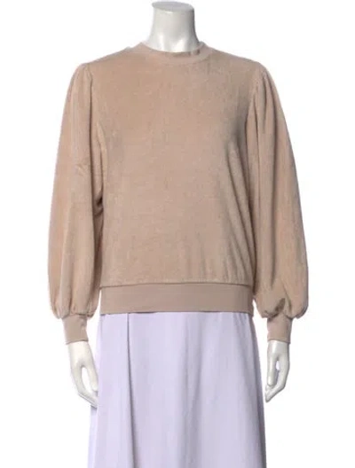 Pre-owned Suzie Kondi Crew Neck Long Sleeve Sweatshirt In Brown