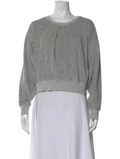 Pre-owned Suzie Kondi Crew Neck Long Sleeve Sweatshirt In Gray