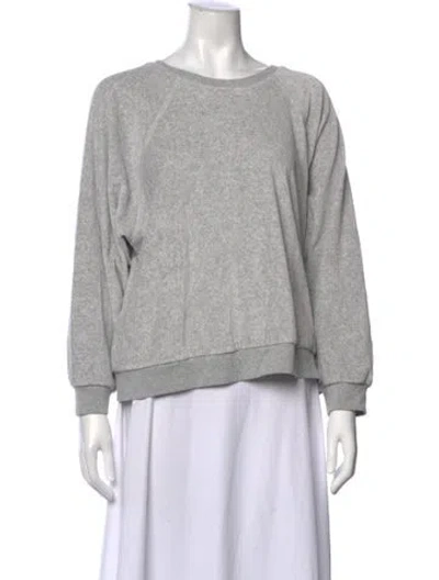 Pre-owned Suzie Kondi Crew Neck Long Sleeve Sweatshirt In Gray