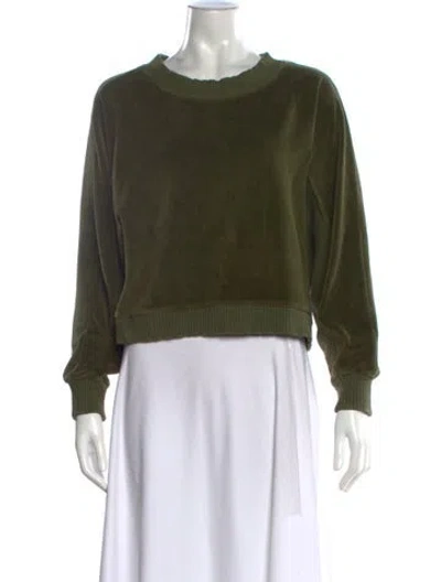 Pre-owned Suzie Kondi Crew Neck Long Sleeve Sweatshirt In Green