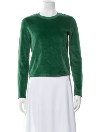 Pre-owned Suzie Kondi Crew Neck Long Sleeve Sweatshirt In Green