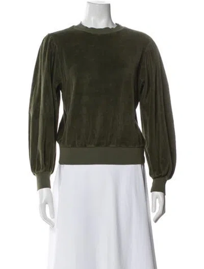 Pre-owned Suzie Kondi Crew Neck Long Sleeve Sweatshirt In Green