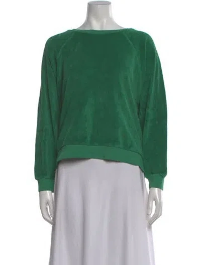 Pre-owned Suzie Kondi Crew Neck Long Sleeve Sweatshirt In Green