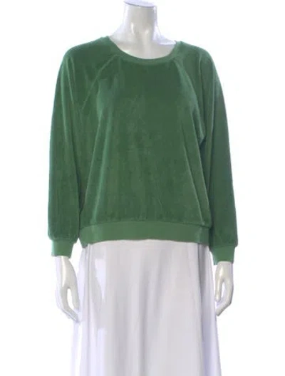 Pre-owned Suzie Kondi Crew Neck Long Sleeve Sweatshirt In Green