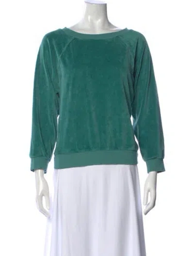 Pre-owned Suzie Kondi Crew Neck Long Sleeve Sweatshirt In Green