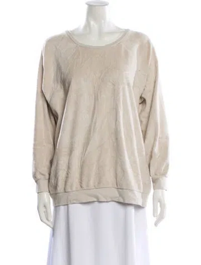 Pre-owned Suzie Kondi Crew Neck Long Sleeve Sweatshirt In Neutral