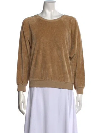 Pre-owned Suzie Kondi Crew Neck Long Sleeve Sweatshirt In Neutrals