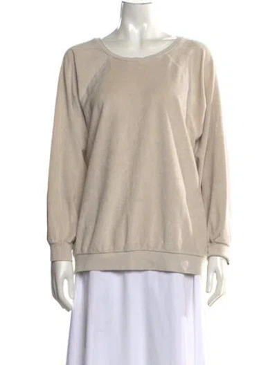 Pre-owned Suzie Kondi Crew Neck Long Sleeve Sweatshirt In Neutrals