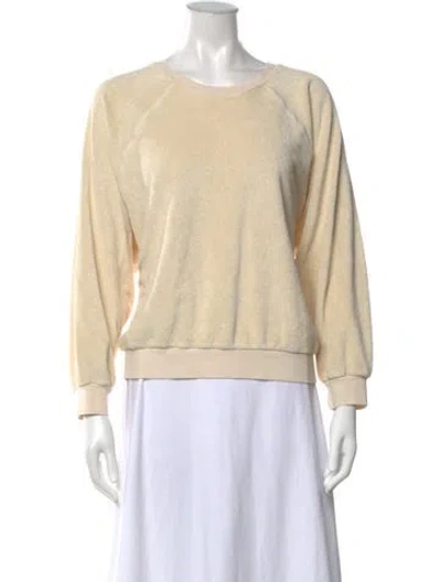 Pre-owned Suzie Kondi Crew Neck Long Sleeve Sweatshirt In Neutrals