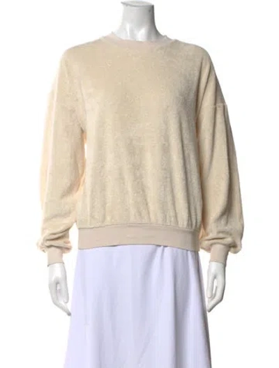 Pre-owned Suzie Kondi Crew Neck Long Sleeve Sweatshirt In Neutrals