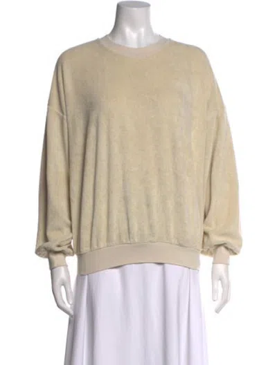 Pre-owned Suzie Kondi Crew Neck Long Sleeve Sweatshirt In Neutrals