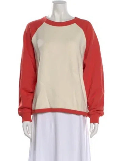 Pre-owned Suzie Kondi Crew Neck Long Sleeve Sweatshirt In Orange