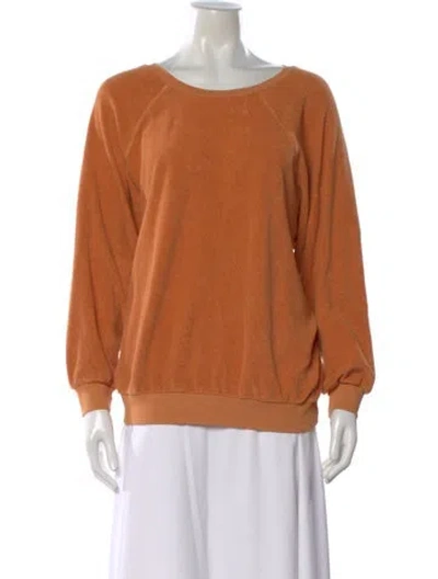 Pre-owned Suzie Kondi Crew Neck Long Sleeve Sweatshirt In Orange