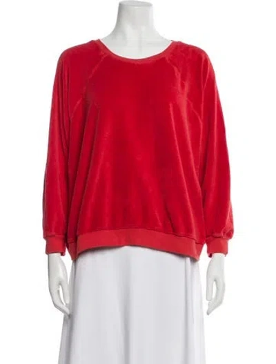 Pre-owned Suzie Kondi Crew Neck Long Sleeve Sweatshirt In Red