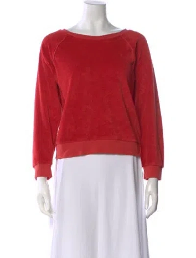 Pre-owned Suzie Kondi Crew Neck Long Sleeve Sweatshirt In Red
