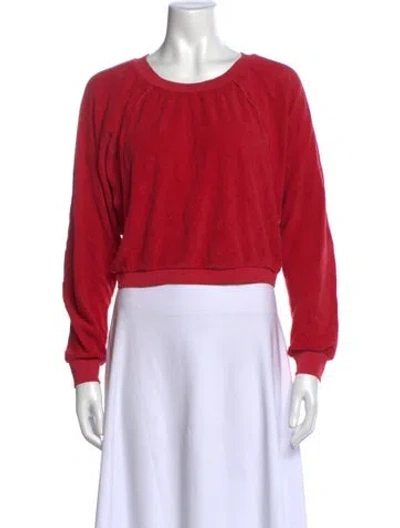 Pre-owned Suzie Kondi Crew Neck Long Sleeve Sweatshirt In Red