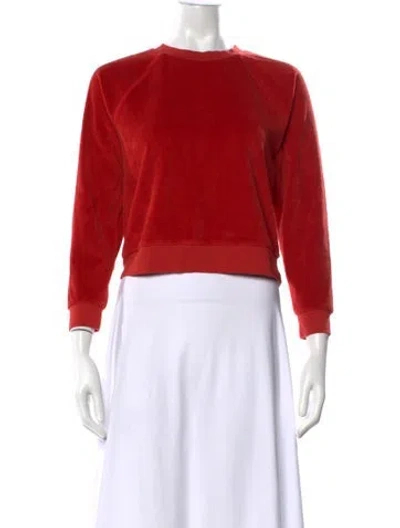 Pre-owned Suzie Kondi Crew Neck Long Sleeve Sweatshirt In Red