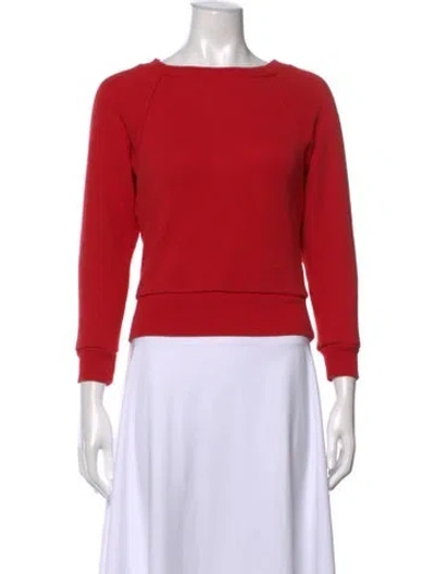 Pre-owned Suzie Kondi Crew Neck Long Sleeve Sweatshirt In Red