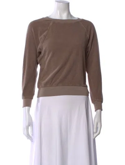 Pre-owned Suzie Kondi Crew Neck Long Sleeve Sweatshirt W/ Tags In Brown