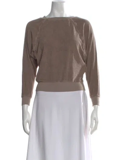 Pre-owned Suzie Kondi Crew Neck Long Sleeve Sweatshirt W/ Tags In Neutral